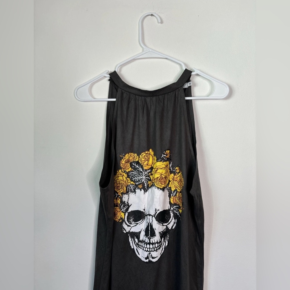 MISSLOOK black sleeveless maxi dress with skull design